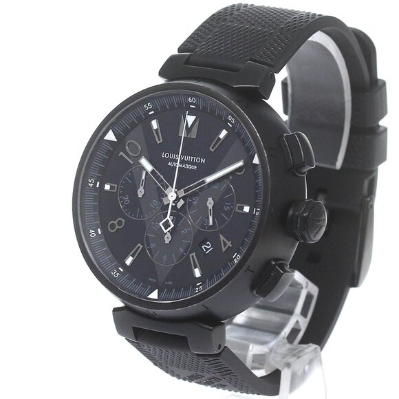 LOUIS VUITTON Tambour Q1A62 Chronograph black Dial Automatic Men's Watch_829670 - Picture 1 of 7